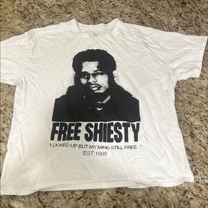 Spencer's White Graphic Tee with Black Print